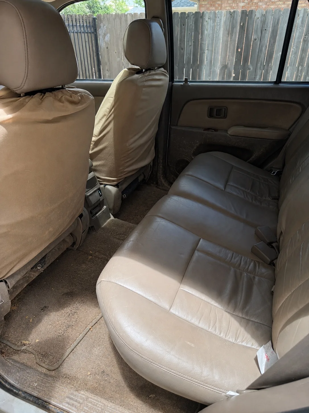 Dirty rear seats before detail