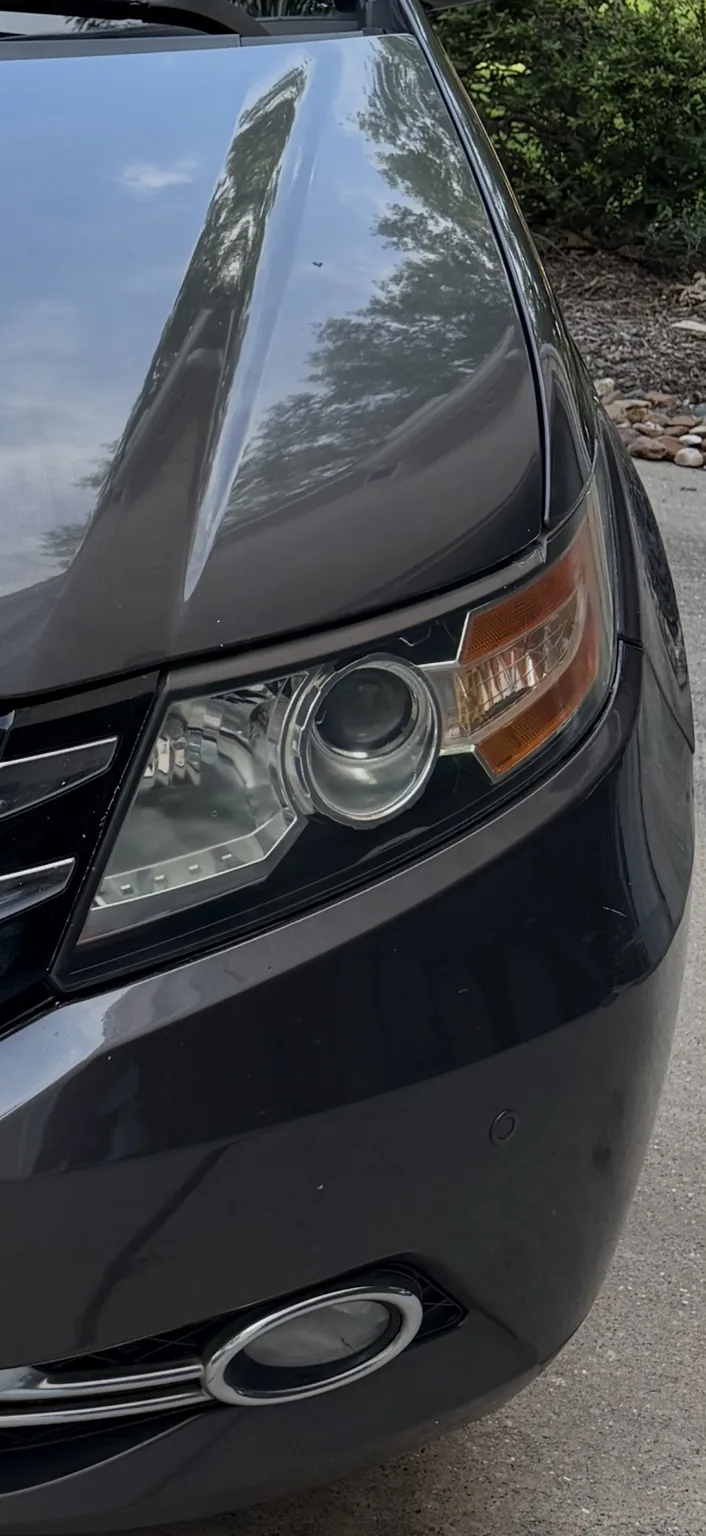 Clear headlight after restoration